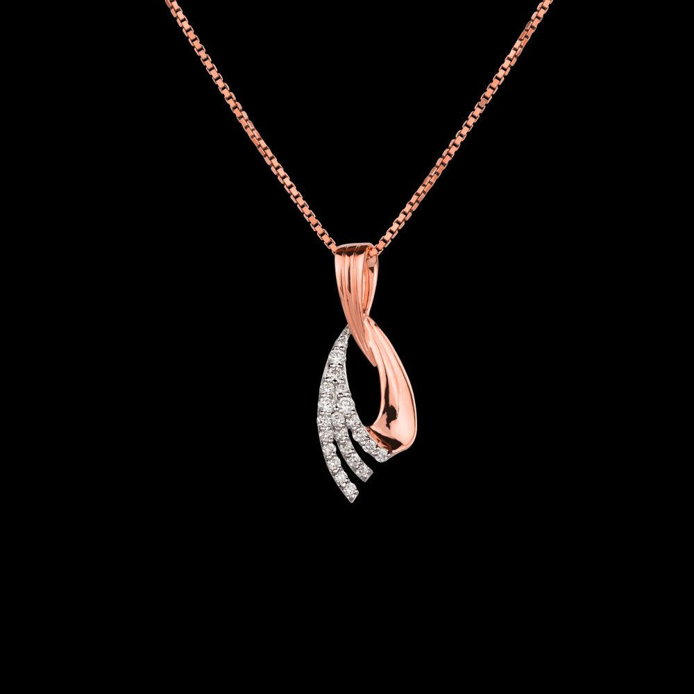 14K Rose Gold Diamond Pendant - 0.222ct VVS-VS-GH