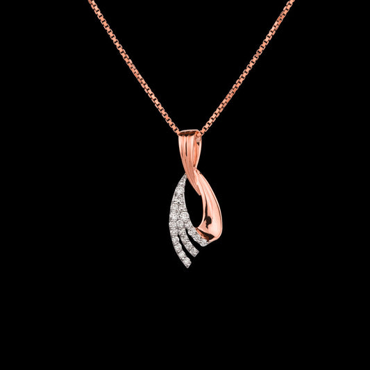 14K Rose Gold Diamond Pendant - 0.222ct VVS-VS-GH