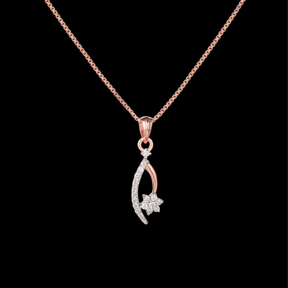 18K Rose Gold Diamond Pendant - 0.213ct VVS-VS-GH