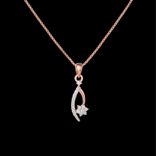 18K Rose Gold Diamond Pendant - 0.213ct VVS-VS-GH