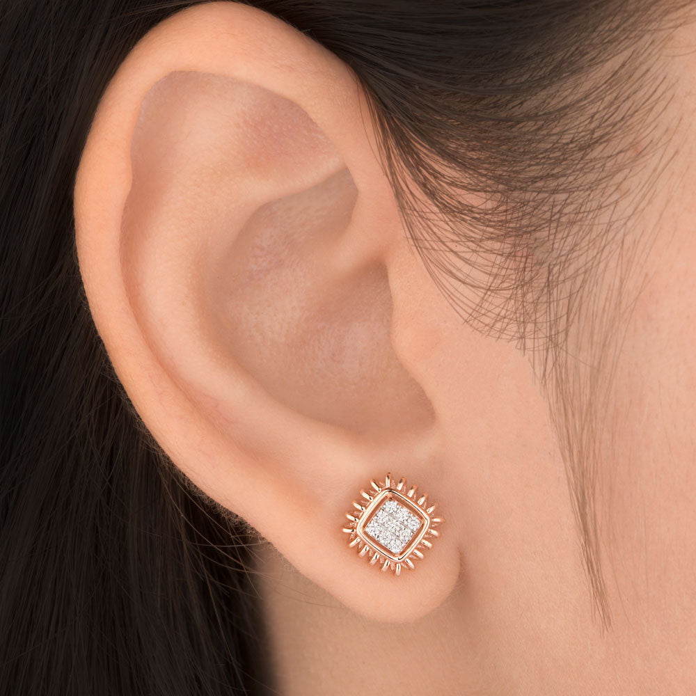 18K Rose Gold Diamond Jewellery - 0.131ct VVS-FG