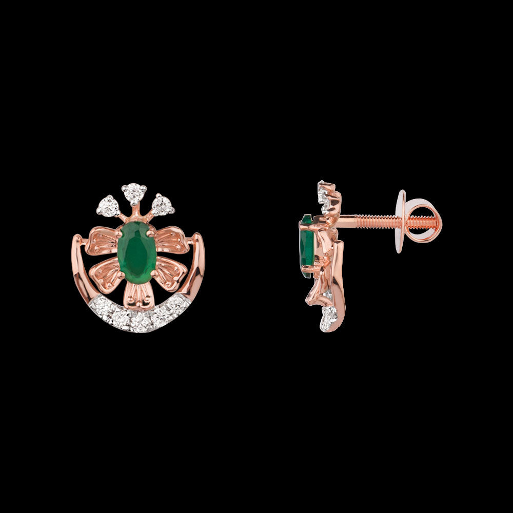 14K Rose Gold Diamond Jewellery - 0.192ct VVS-VS-GH with Colour Stones