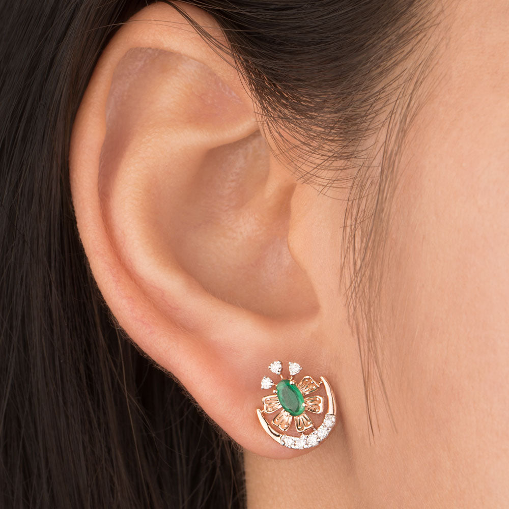 14K Rose Gold Diamond Jewellery - 0.192ct VVS-VS-GH with Colour Stones