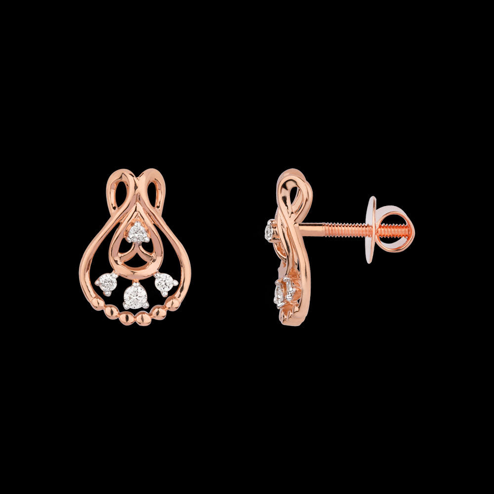 18K Rose Gold Diamond Jewellery - 0.113ct VVS-VS-HI