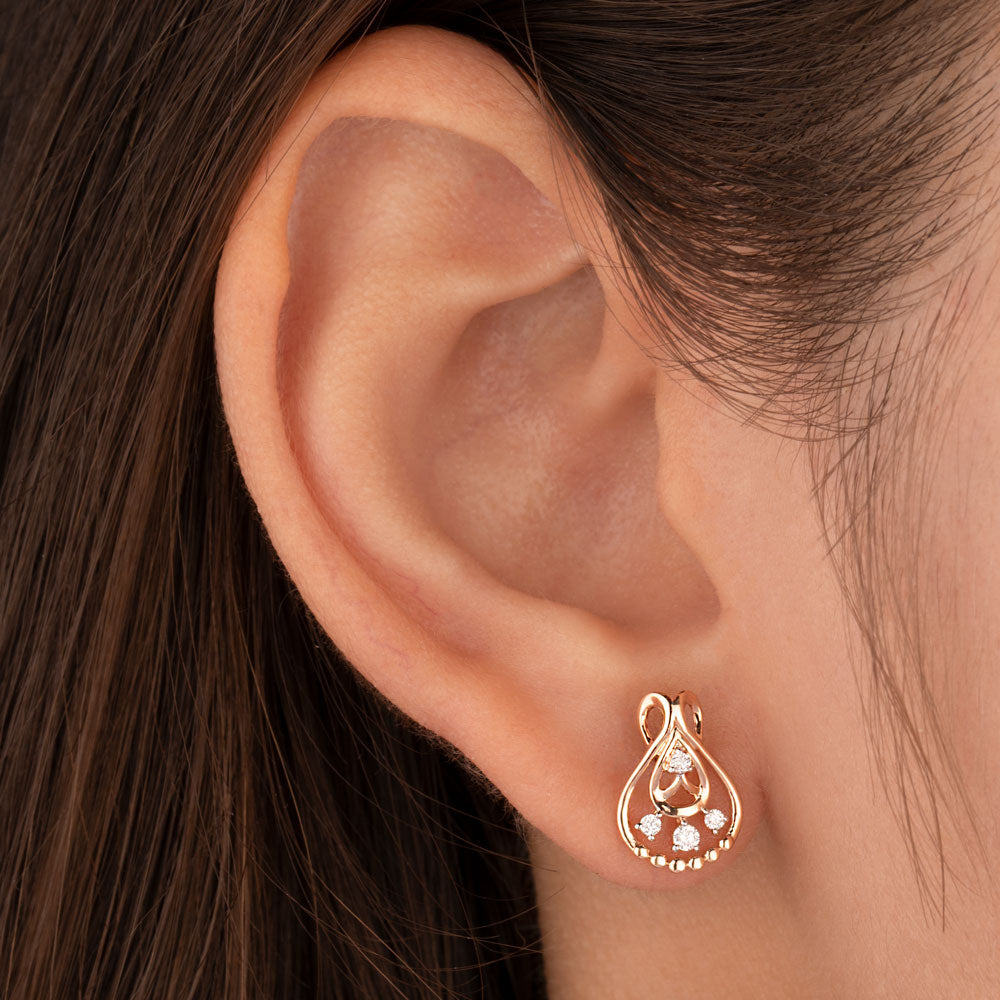 18K Rose Gold Diamond Jewellery - 0.113ct VVS-VS-HI
