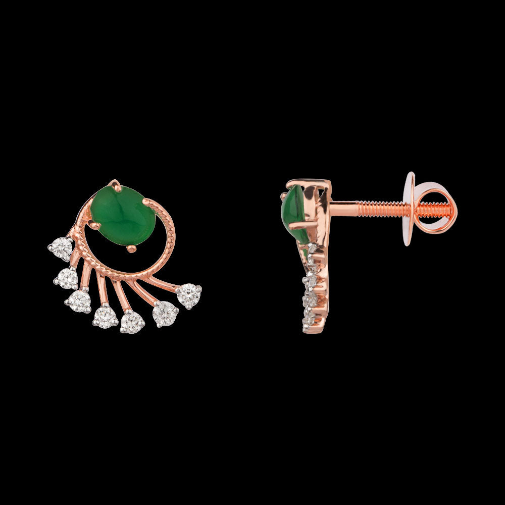 18K Rose Gold Diamond Jewellery - 0.207ct VVS-VS-EF with Colour Stones