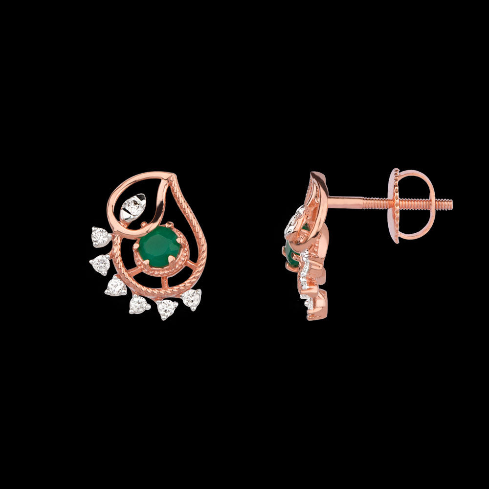 18K Rose Gold Diamond Jewellery - 0.175ct VS-HI with Colour Stones