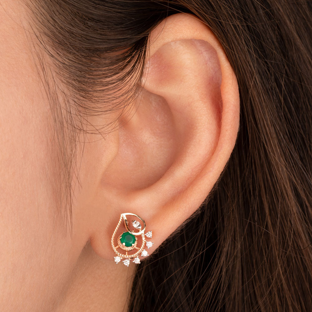 18K Rose Gold Diamond Jewellery - 0.175ct VS-HI with Colour Stones