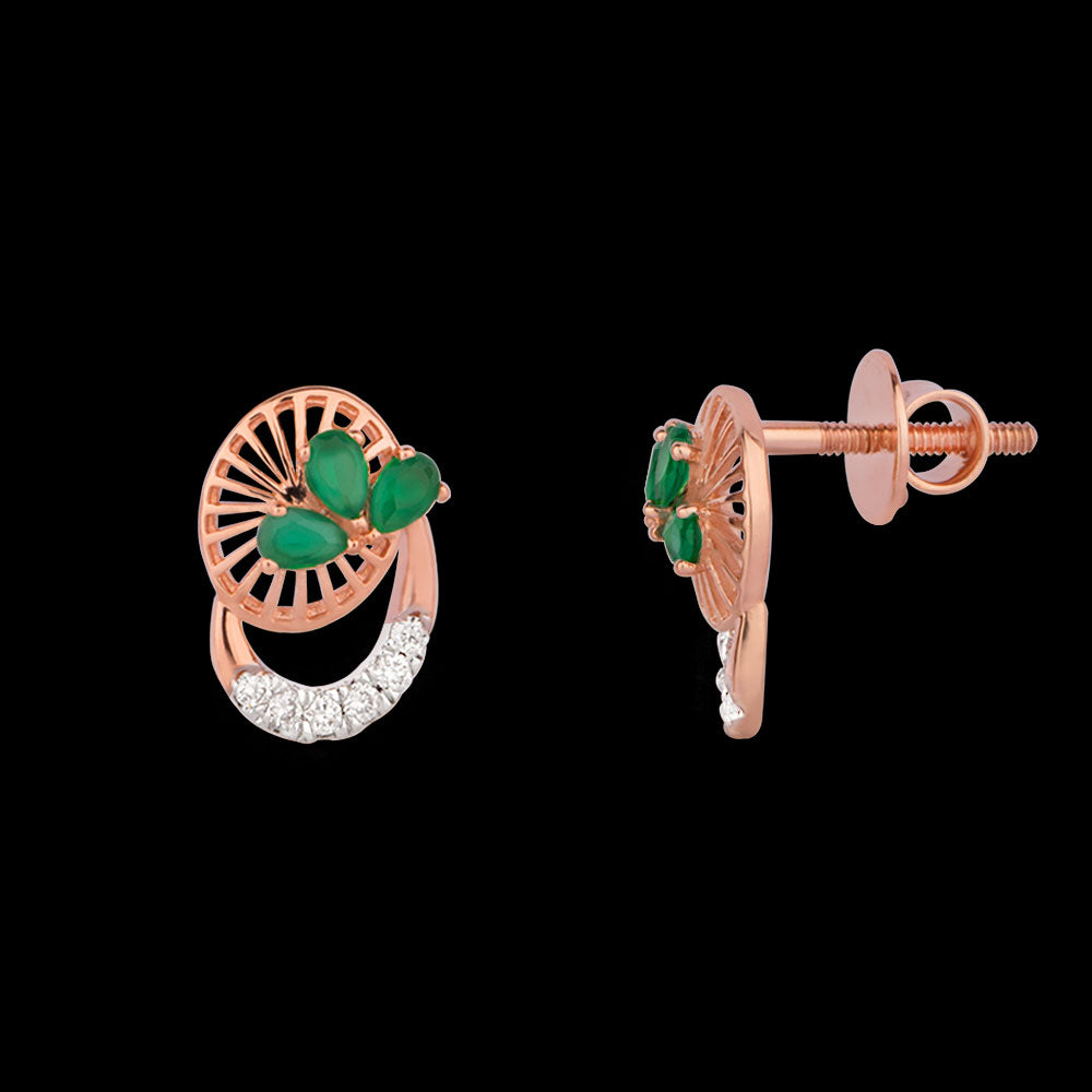 18K Rose Gold Diamond Jewellery - 0.114ct VVS-VS-HI with Colour Stones