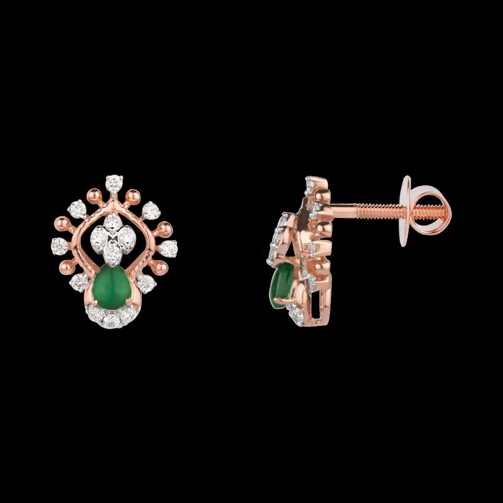 18K Rose Gold Diamond Jewellery - 0.242ct VVS-VS-GH with Colour Stones