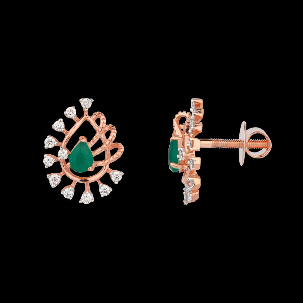 18K Rose Gold Diamond Jewellery - 0.196ct VVS-VS-HI with Colour Stones