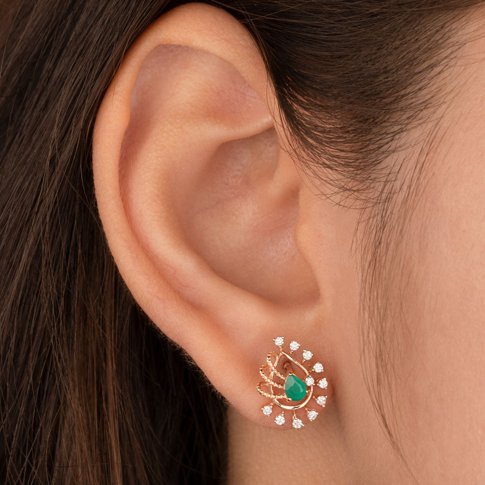 18K Rose Gold Diamond Jewellery - 0.196ct VVS-VS-HI with Colour Stones