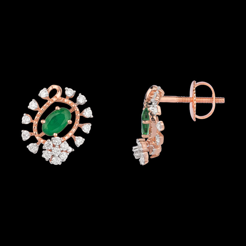 18K Rose Gold Diamond Jewellery - 0.286ct VVS-VS-EF with Colour Stones