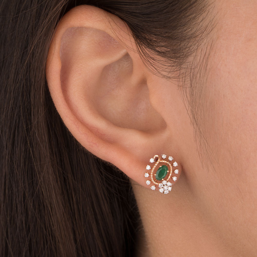 18K Rose Gold Diamond Jewellery - 0.286ct VVS-VS-EF with Colour Stones