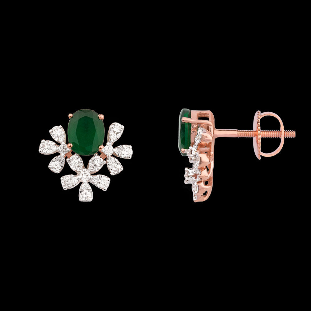 18K Rose Gold Diamond Jewellery - 0.462ct VVS-VS-GH with Colour Stones