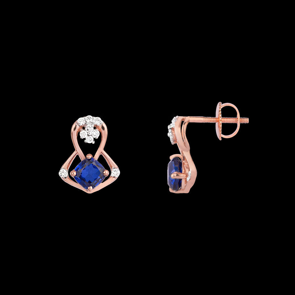 18K Rose Gold Diamond Jewellery - 0.224ct VVS-FG with Colour Stones