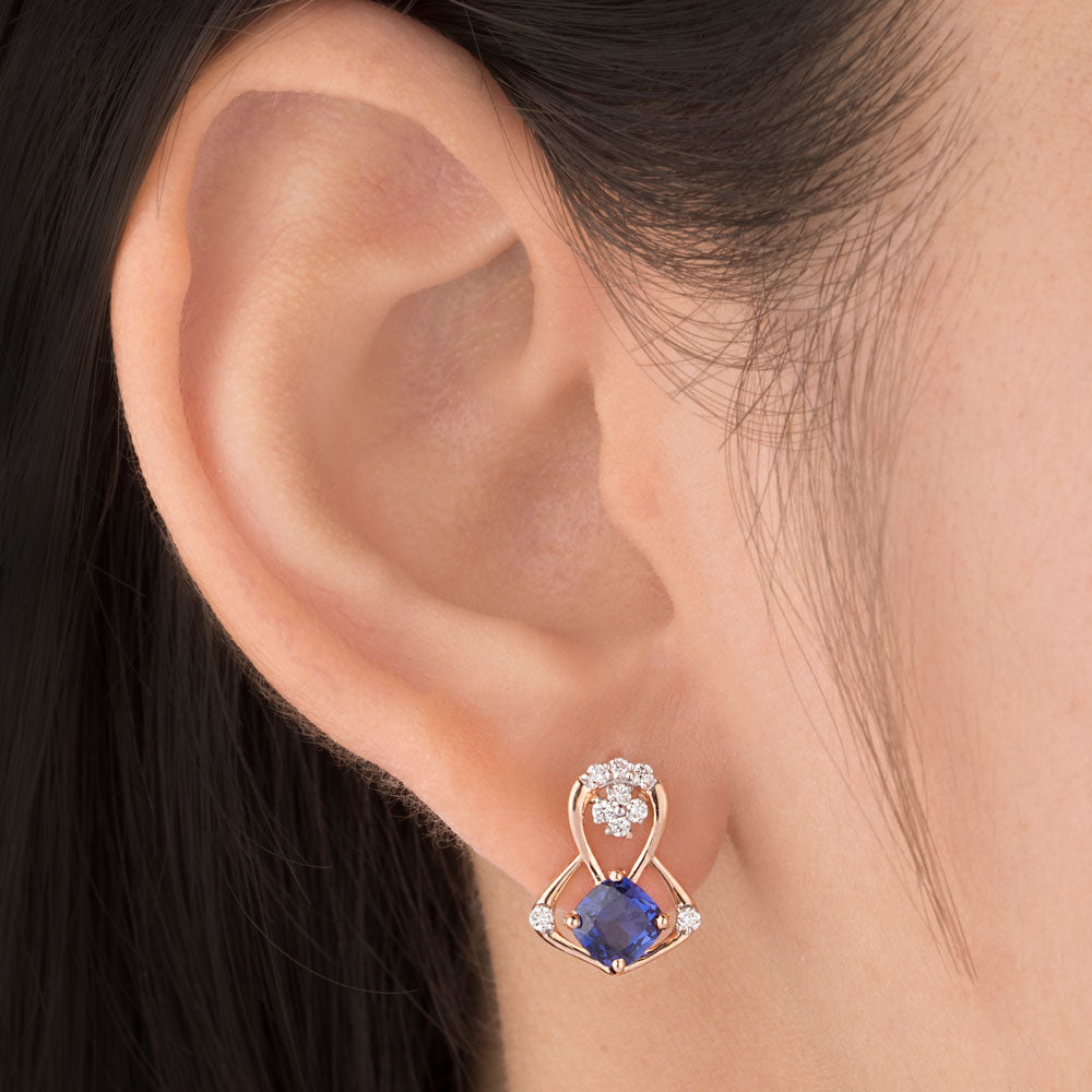 18K Rose Gold Diamond Jewellery - 0.224ct VVS-FG with Colour Stones