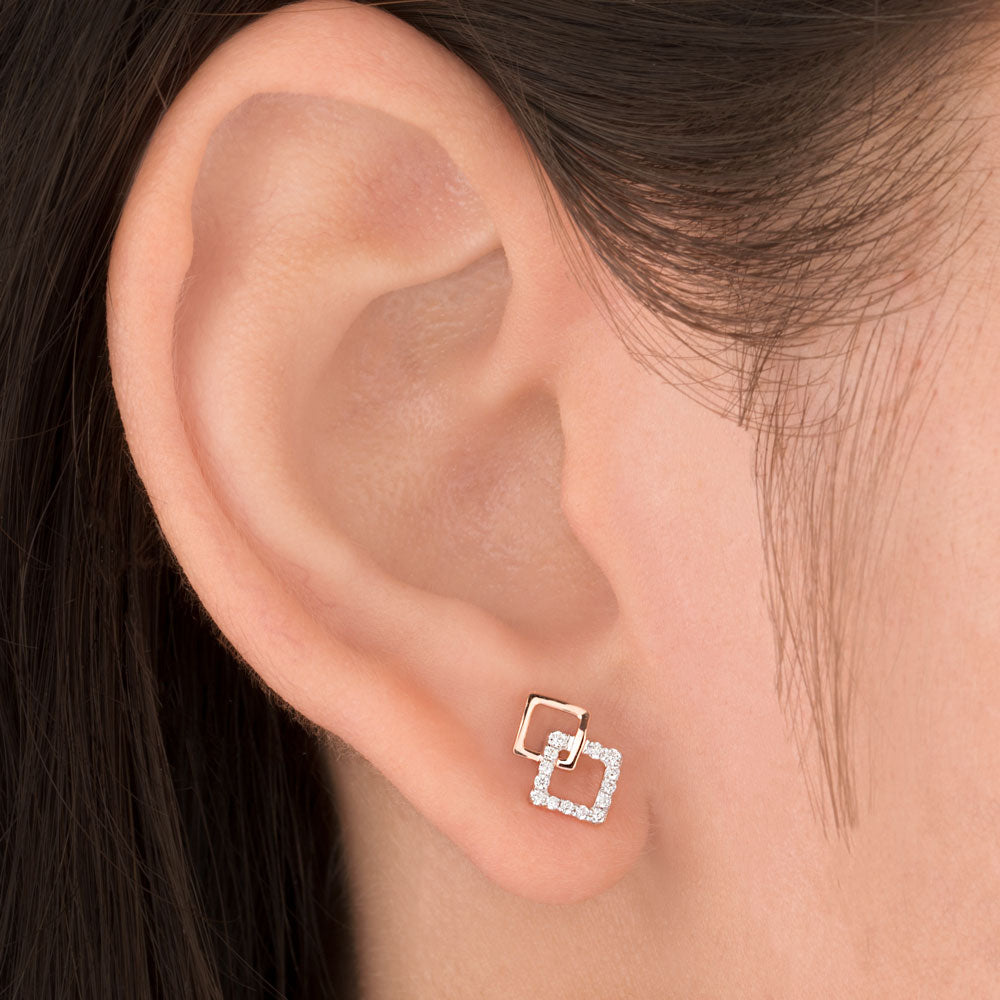 18K Rose Gold Diamond Jewellery - 0.129ct VVS-FG
