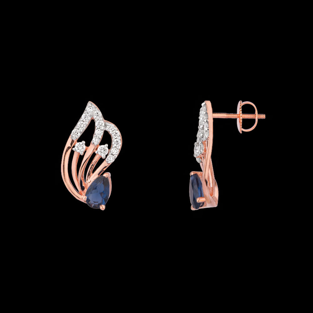 18K Rose Gold Diamond Jewellery - 0.181ct VVS-FG with Colour Stones