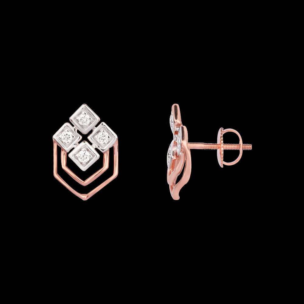 18K Rose Gold Diamond Jewellery - 0.102ct VVS-FG