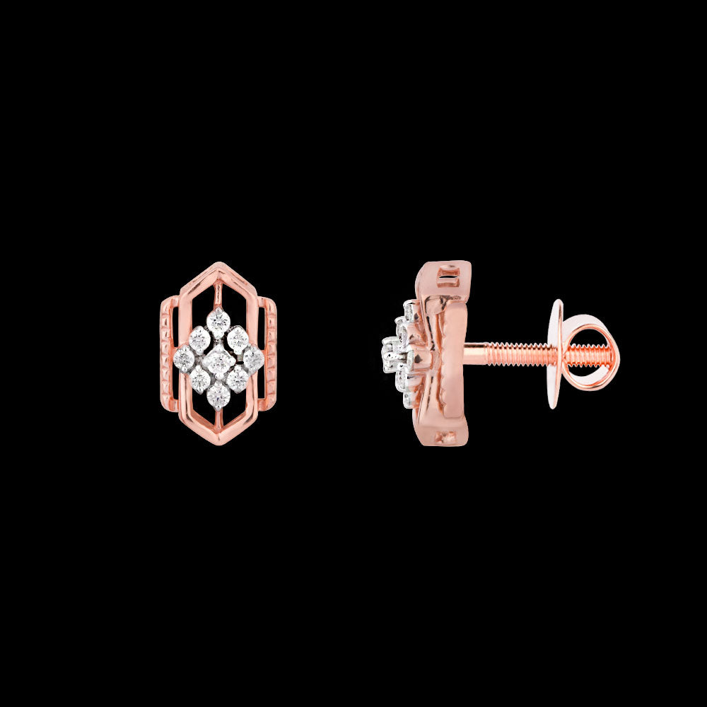 18K Rose Gold Diamond Jewellery - 0.118ct VVS-FG