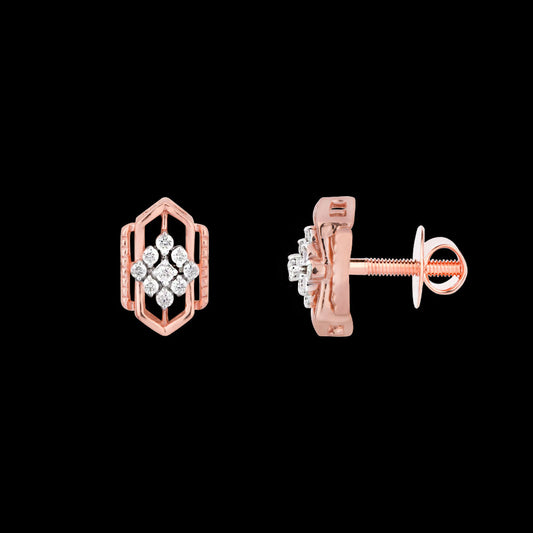 18K Rose Gold Diamond Jewellery - 0.118ct VVS-FG