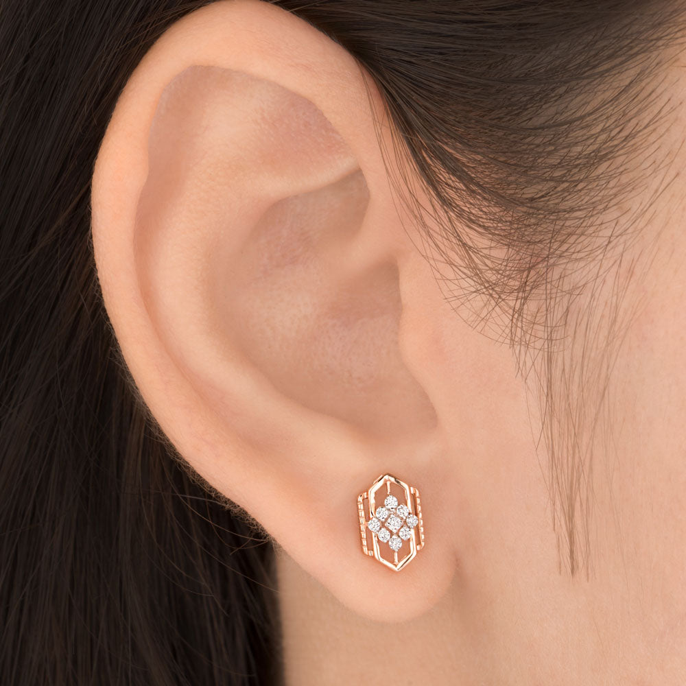 18K Rose Gold Diamond Jewellery - 0.118ct VVS-FG