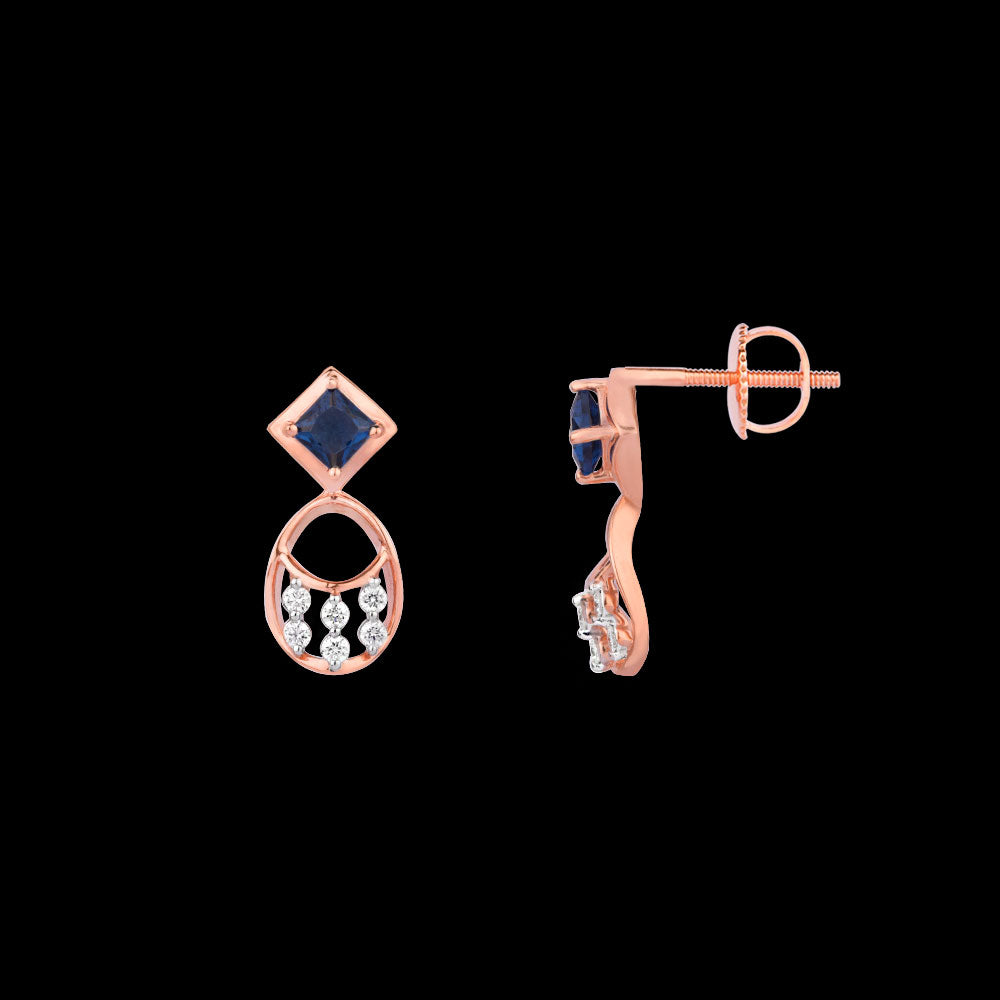 18K Rose Gold Diamond Jewellery - 0.095ct VVS-FG with Colour Stones