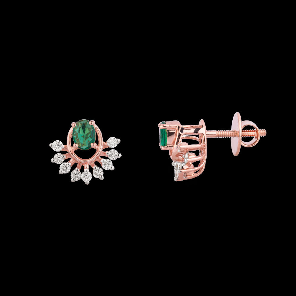 18K Rose Gold Diamond Jewellery - 0.197ct VVS-FG with Colour Stones