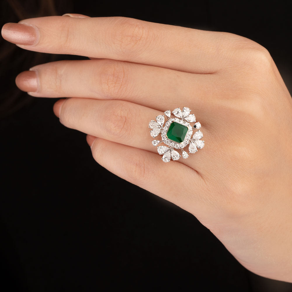 18K Rose Gold Diamond Ring - 1.74ct VS-SI-FG with Colour Stones