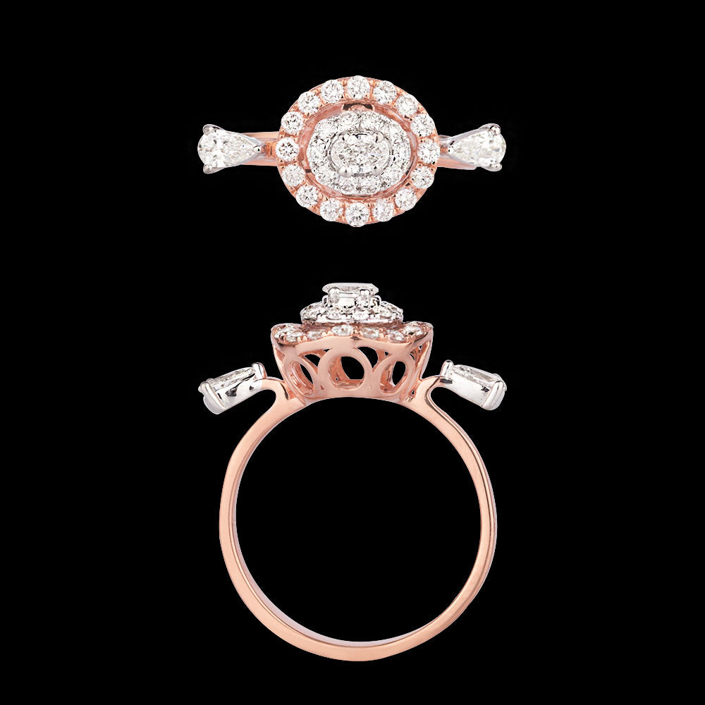 18K Rose Gold Diamond Ring - 0.625ct VVS-VS-HI
