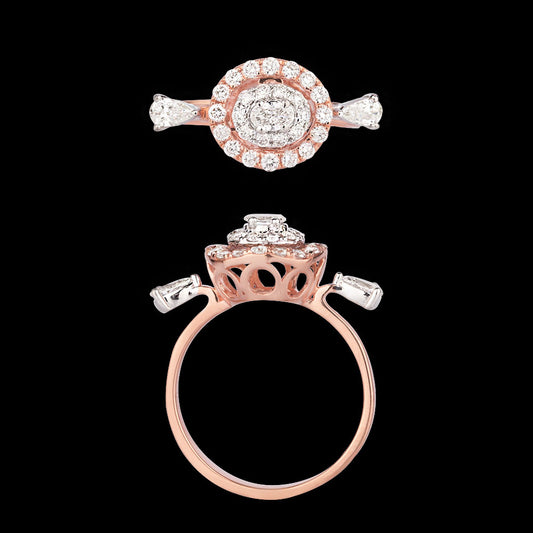18K Rose Gold Diamond Ring - 0.625ct VVS-VS-HI