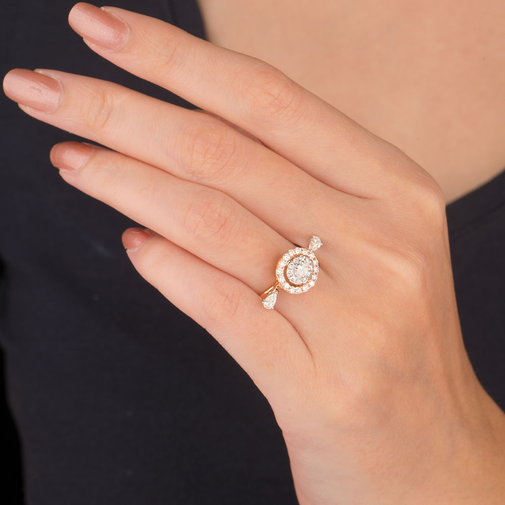 18K Rose Gold Diamond Ring - 0.625ct VVS-VS-HI