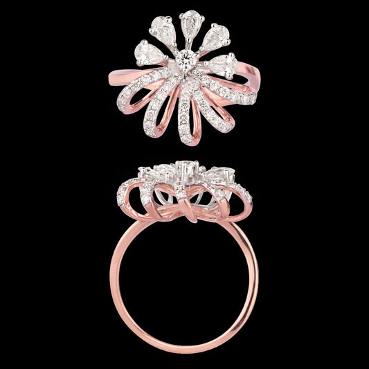 18K Rose Gold Diamond Ring - 0.938ct VVS-VS-GH