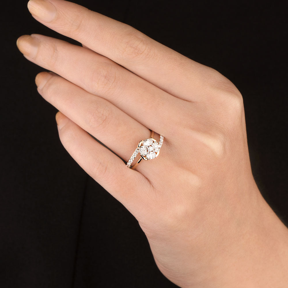 18K Rose Gold Diamond Ring - 0.855ct VS-SI-EF