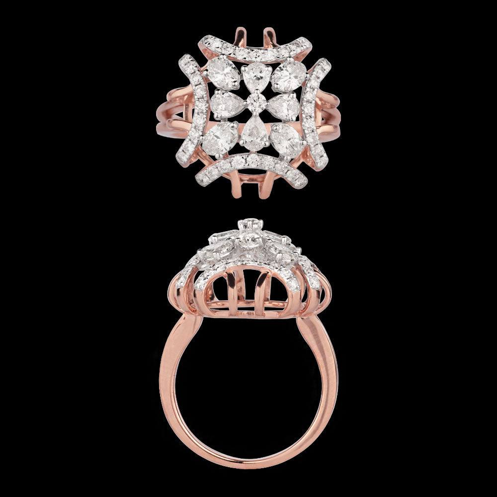 18K Rose Gold Diamond Ring - 1.552ct VS-SI-GH