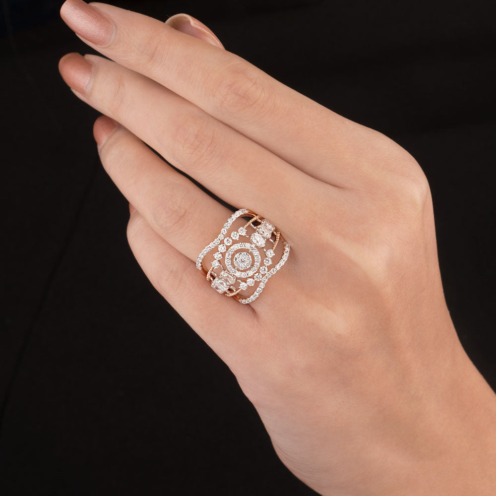 18K Rose Gold Diamond Ring - 1.691ct VVS-VS-FG