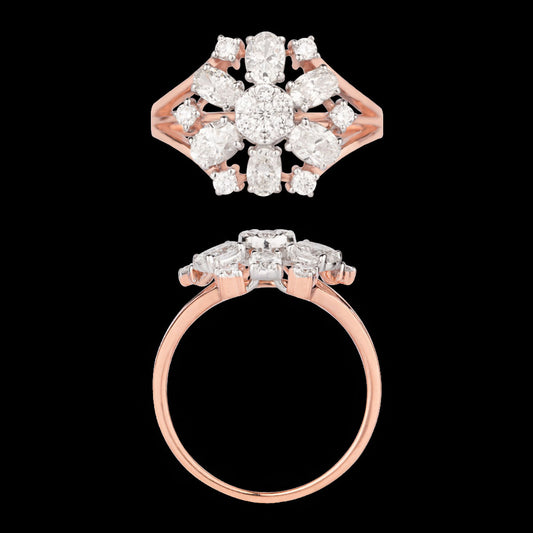 18K Rose Gold Diamond Ring - 1.164ct VVS-VS-FG