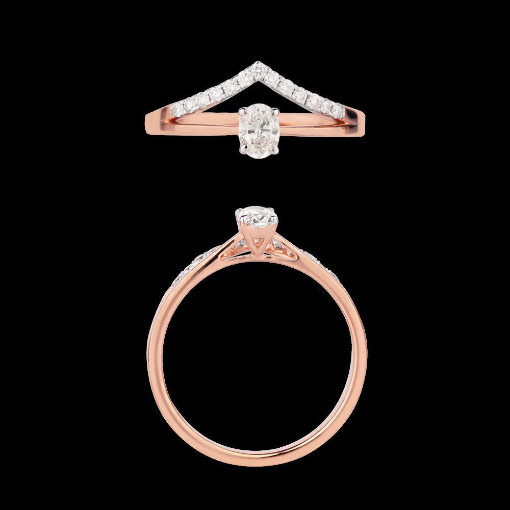 18K Rose Gold Diamond Ring - 0.406ct VVS-IJ