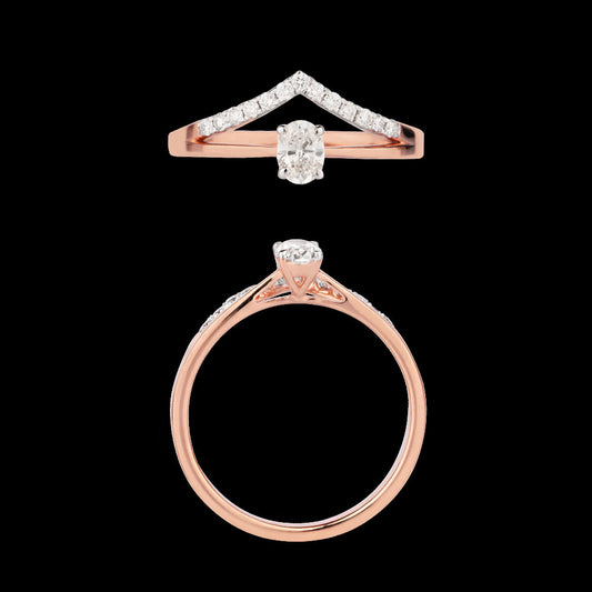 18K Rose Gold Diamond Ring - 0.406ct VVS-IJ