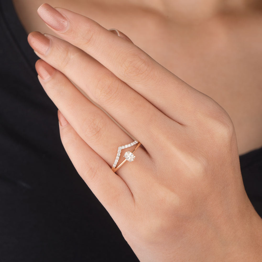18K Rose Gold Diamond Ring - 0.406ct VVS-IJ
