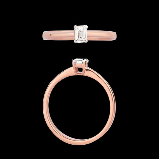 18K Rose Gold Diamond Ring - 0.236ct VS-HI