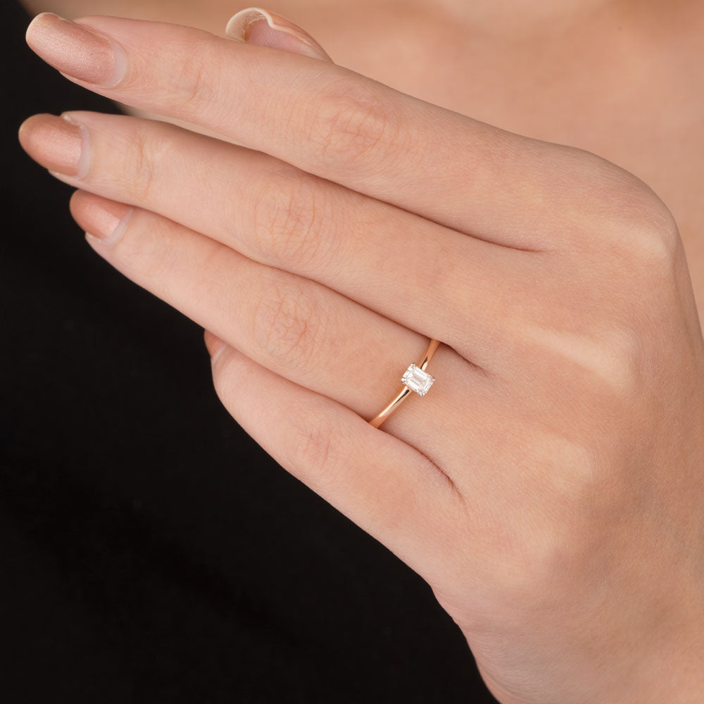 18K Rose Gold Diamond Ring - 0.236ct VS-HI