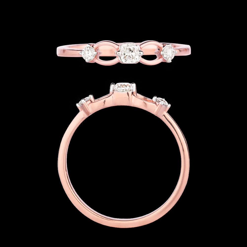 18K Rose Gold Diamond Ring - 0.191ct VVS-IJ