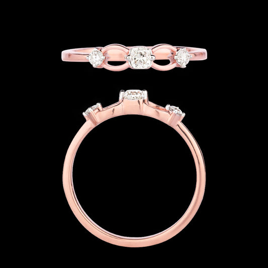 18K Rose Gold Diamond Ring - 0.191ct VVS-IJ