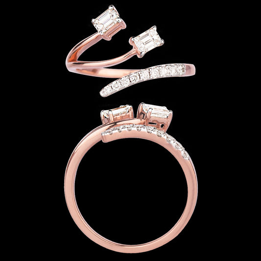 18K Rose Gold Diamond Ring - 0.513ct VVS-IJ