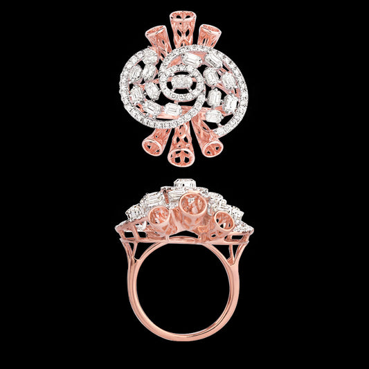 18K Rose Gold Diamond Ring - 2.111ct SI-IJ