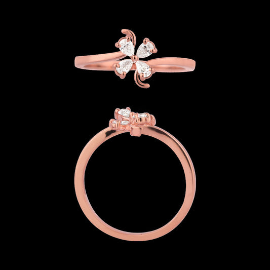 18K Rose Gold Diamond Ring - 0.258ct VVS-VS-EF
