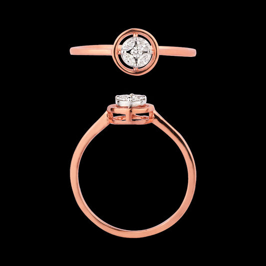18K Rose Gold Diamond Ring - 0.119ct VVS-VS-EF