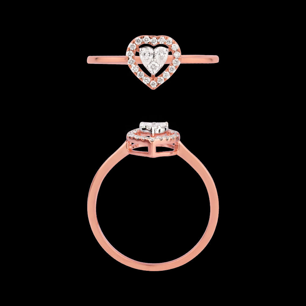 18K Two Tone Gold Diamond Ring - 0.182ct VVS-VS-EF